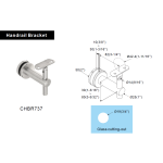 CHBR737, Adjustable Glass Mount  Handrail Bracket for Round Tube